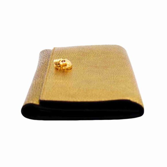 Alexander McQueen Women's Long Gold Metallic Leather Wallet Clutch (Pre-Owned) - Picture 3 of 4